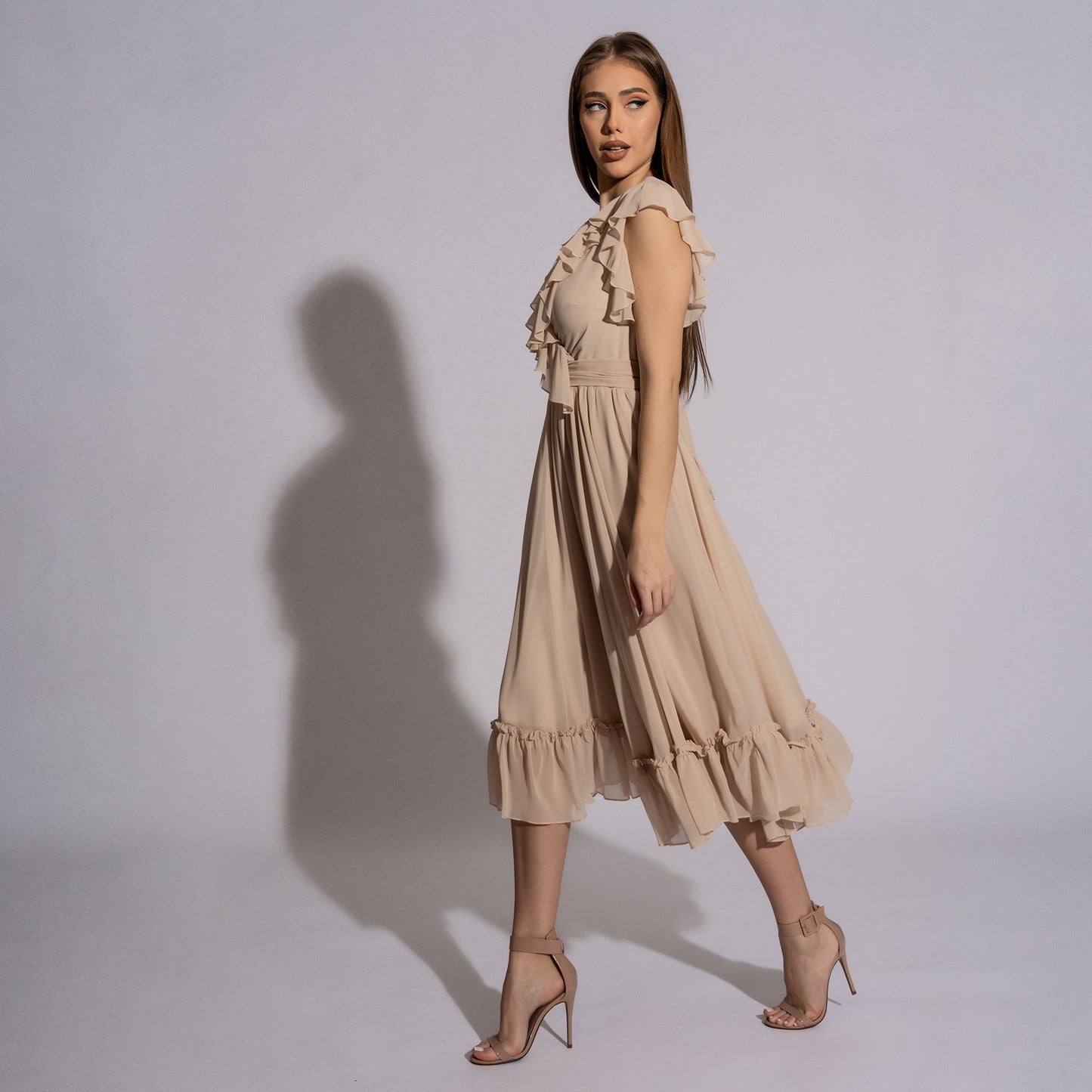 Rochie crem din voal Aria