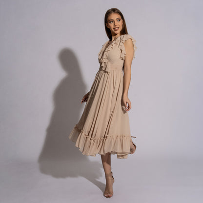 Rochie crem din voal Aria