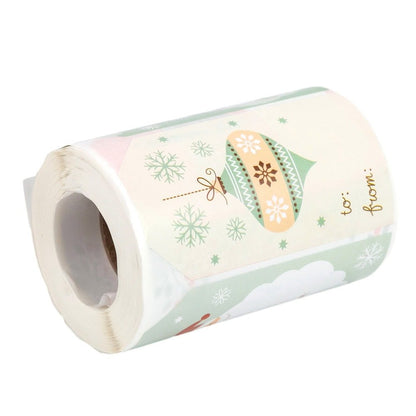 Rolă 250 stickere de Crăciun 4.3x7.5cm - model 10