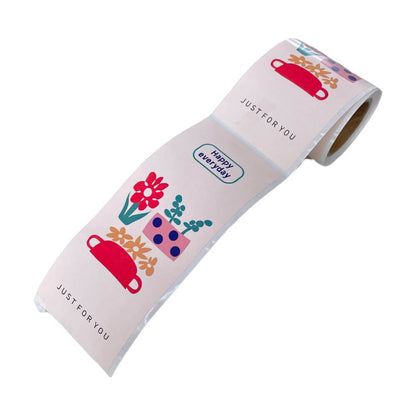 Rolă 50 stickere lungi cu flori - model 2