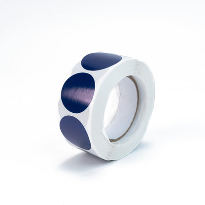 Rolă 500 stickere blank rotunde 2.5cm - albastru