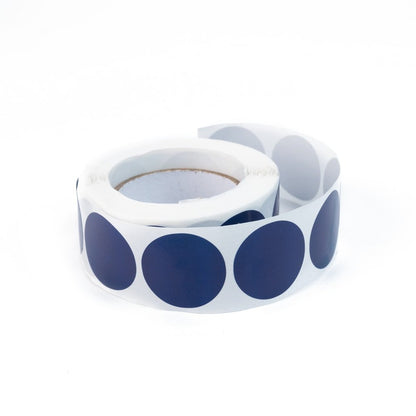 Rolă 500 stickere blank rotunde 2.5cm - albastru