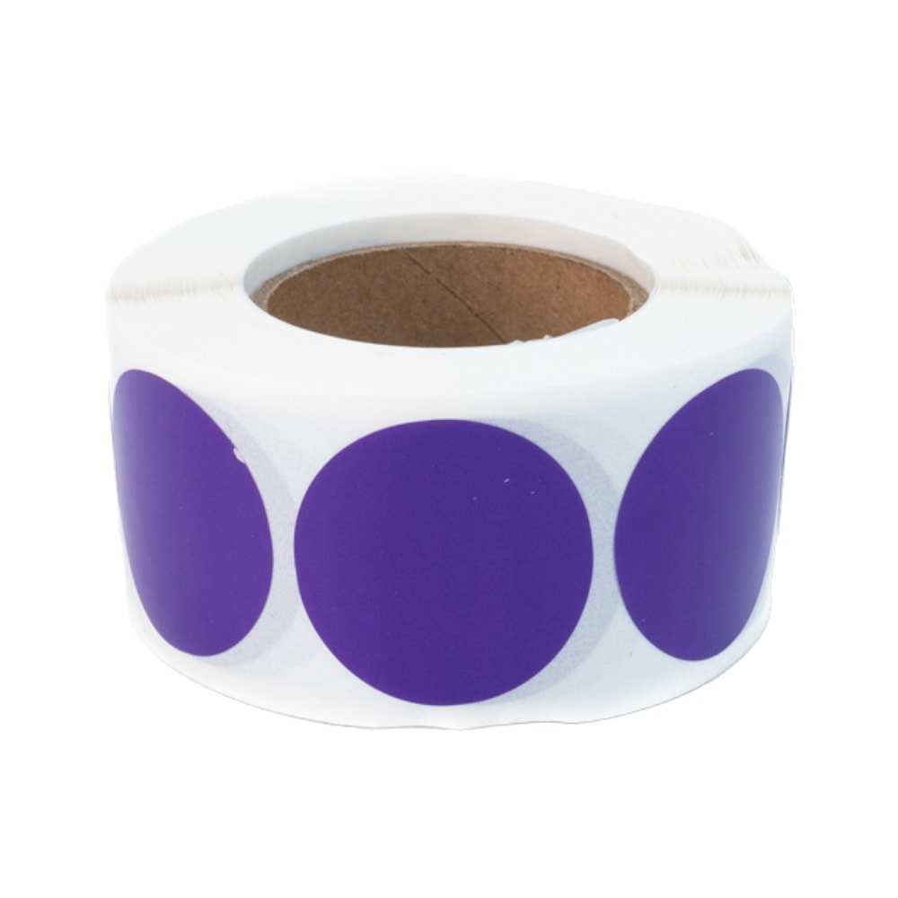 Rolă 500 stickere blank rotunde 2.5cm - mov