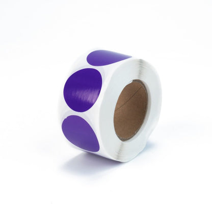 Rolă 500 stickere blank rotunde 2.5cm - mov