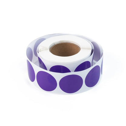 Rolă 500 stickere blank rotunde 2.5cm - mov
