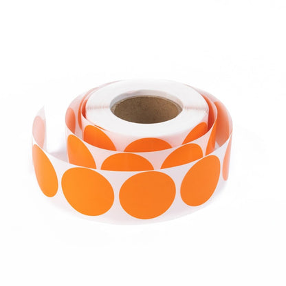 Rolă 500 stickere blank rotunde 2.5cm - portocaliu