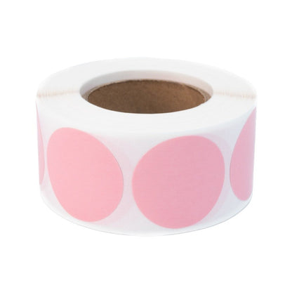 Rolă 500 stickere blank rotunde 2.5cm - roz