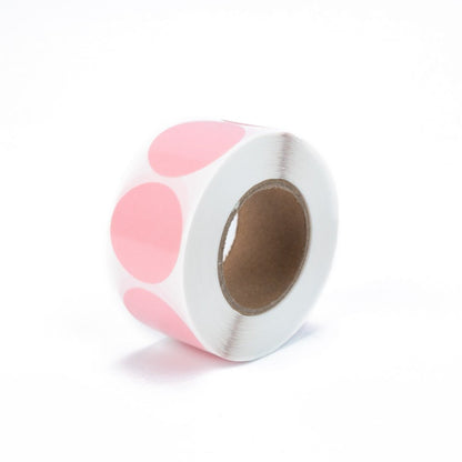 Rolă 500 stickere blank rotunde 2.5cm - roz