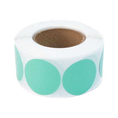 Rolă 500 stickere blank rotunde 2.5cm - turcoaz