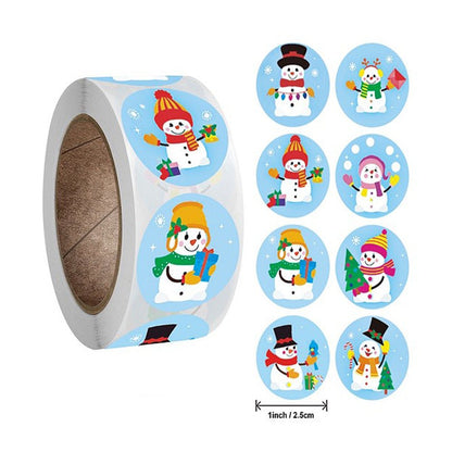 Rolă 500 stickere Crăciun 2.5cm - model 2