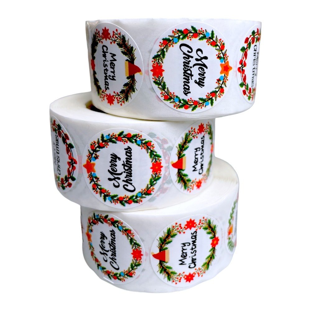 Rolă 500 stickere Crăciun 2.5cm - model 3