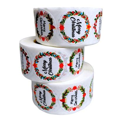 Rolă 500 stickere Crăciun 2.5cm - model 3