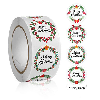 Rolă 500 stickere Crăciun 2.5cm - model 3