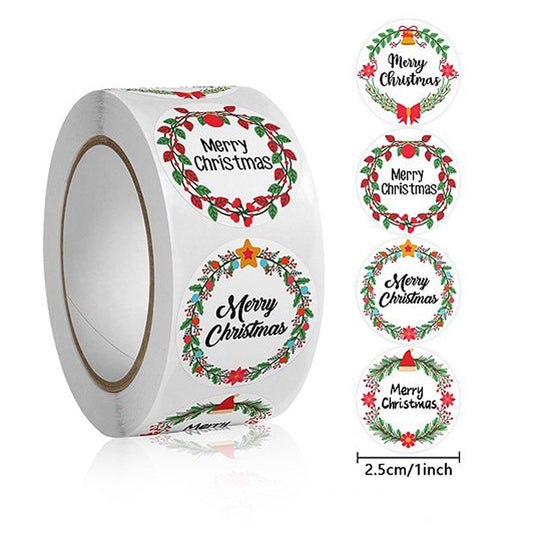Rolă 500 stickere Crăciun 2.5cm - model 3
