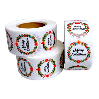 Rolă 500 stickere Crăciun 2.5cm - model 3