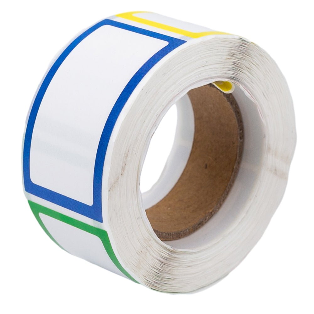 Rolă cu stickere dreptunghiulare colorate (200 buc/rola)
