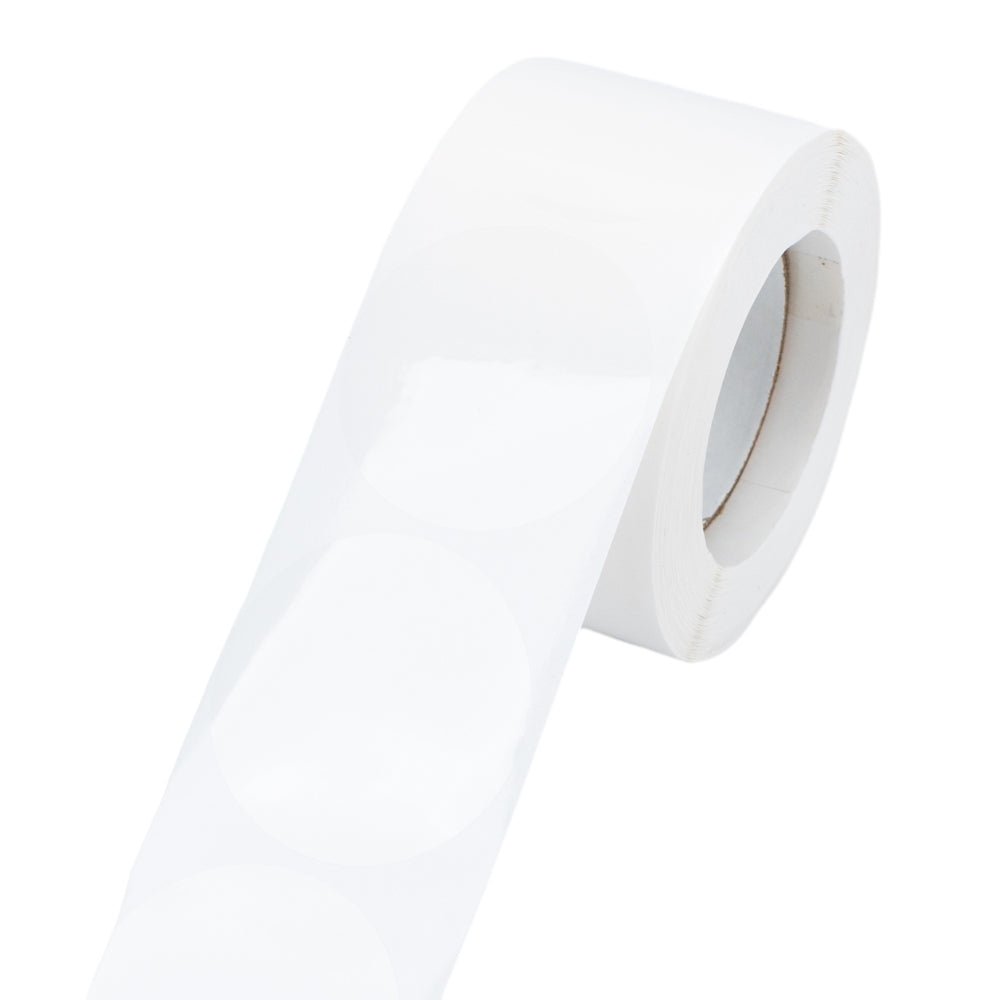Rola cu stickere rotunde transparente (500 buc/rola)
