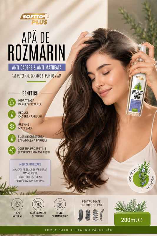 Apă de Rozmarin - Anti Cădere & Anti Mătreață