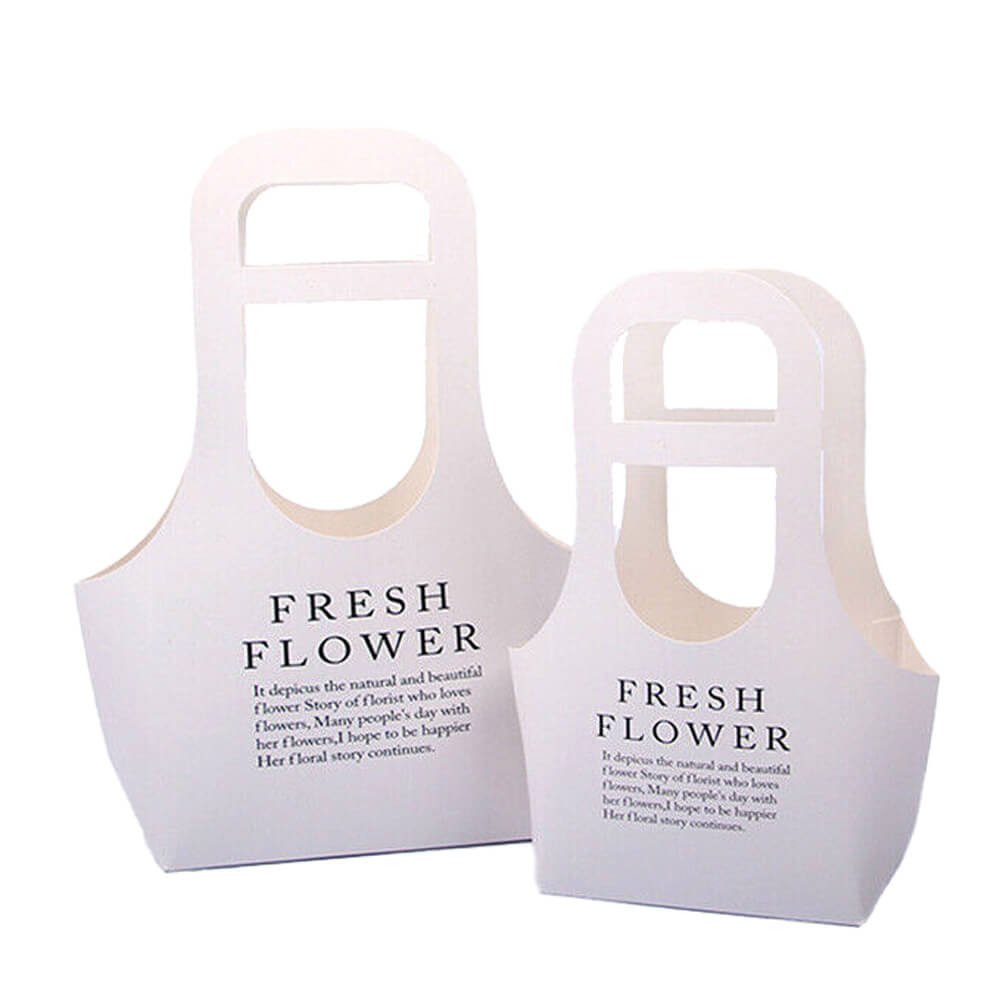 Sacoșe din hârtie Fresh Flower - alb (set 10 buc)