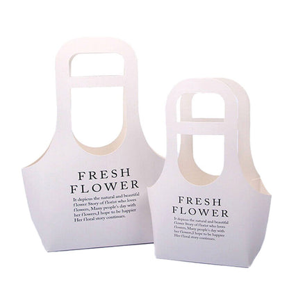 Sacoșe din hârtie Fresh Flower - alb (set 10 buc)