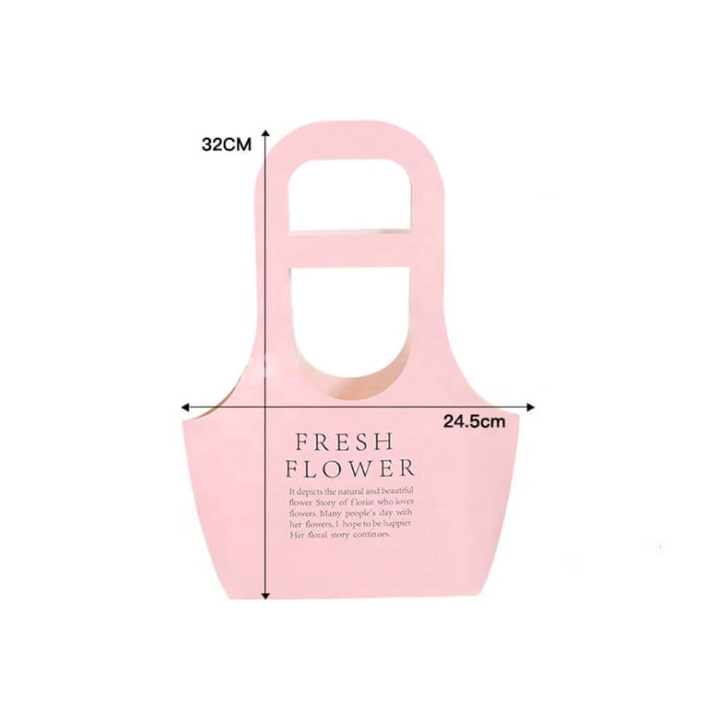 Sacoșe din hârtie Fresh Flower - roz (set 10 buc)