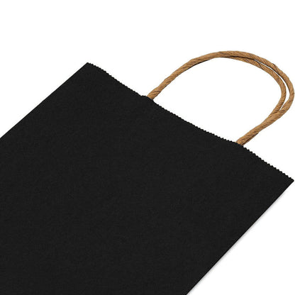 Sacoșe hârtie cu mâner răsucit - negru (set 12 buc)