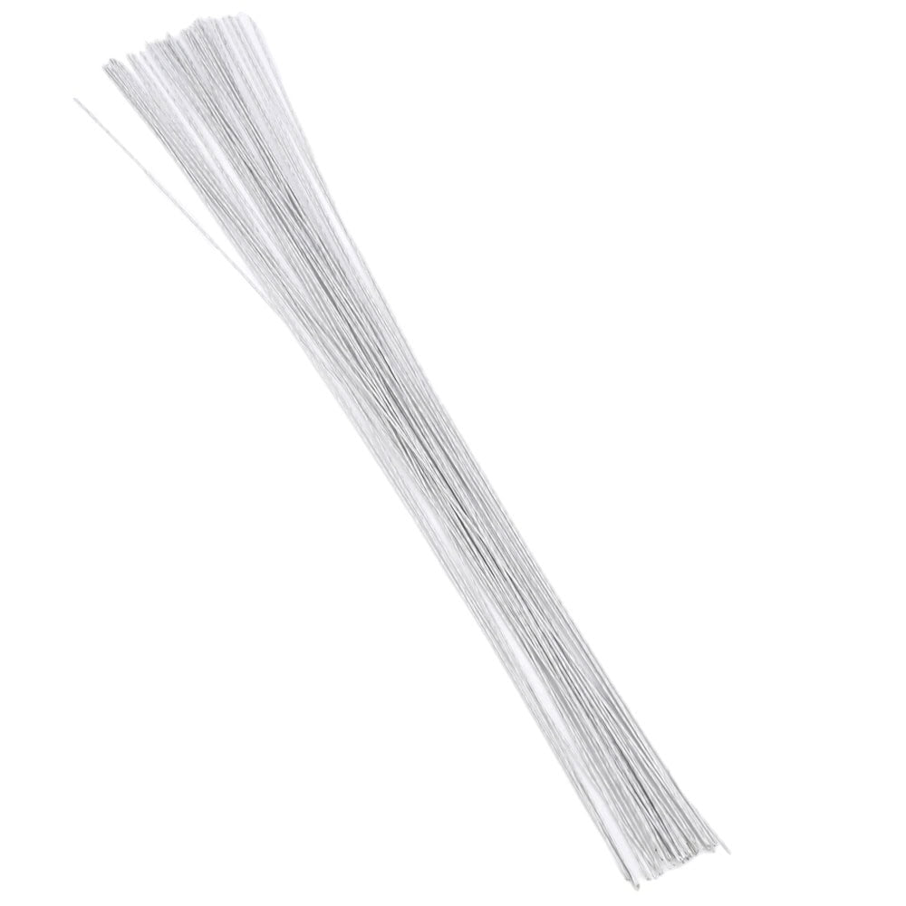 Sârmă floristică - Alb (set 40 buc) - 0.8mm x 45cm