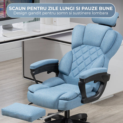Scaun de Birou cu Masaj Timebox, 125°, Reglabil pe Inaltime, Turcoaz