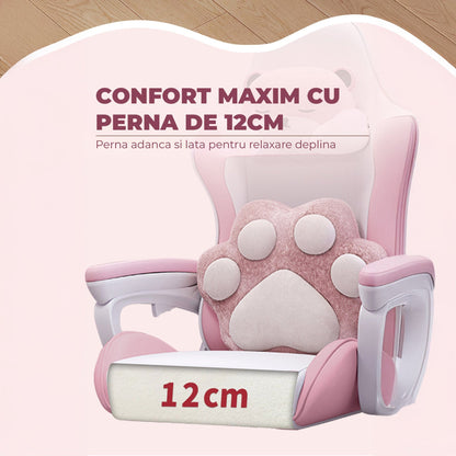 Scaun Gaming Timebox, 135°, Piele PU Premium, Rotire 360°, Roz