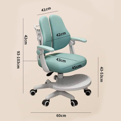 Scaun ergonomic copii 3-12 ani, Rglaj inaltime, Brate rabatabile, Albastru