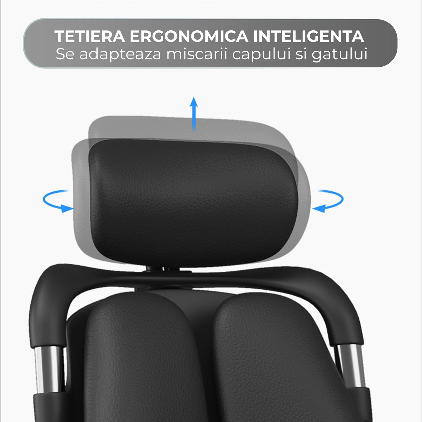 Scaun Ergonomic de Birou Timebox, Cotiere 3D, Tetiera Reglabila 3D, Negru