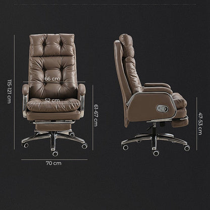 Scaun de Birou Ergonomic cu Masaj in 7 Puncte, 155°, Piele Premium, Maro