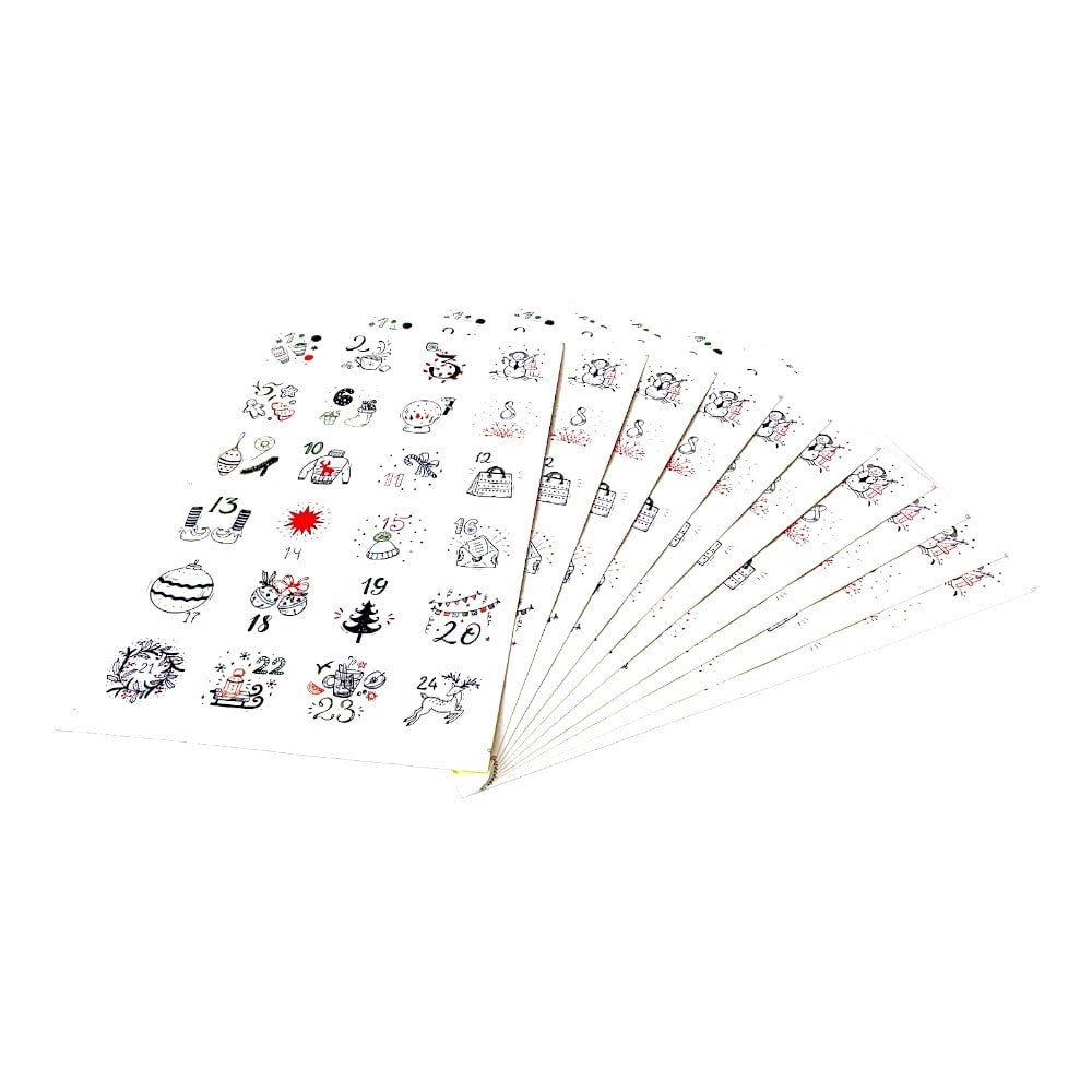 Set 10 foi x 24 stickere de Crăciun 4.5cm - model 1