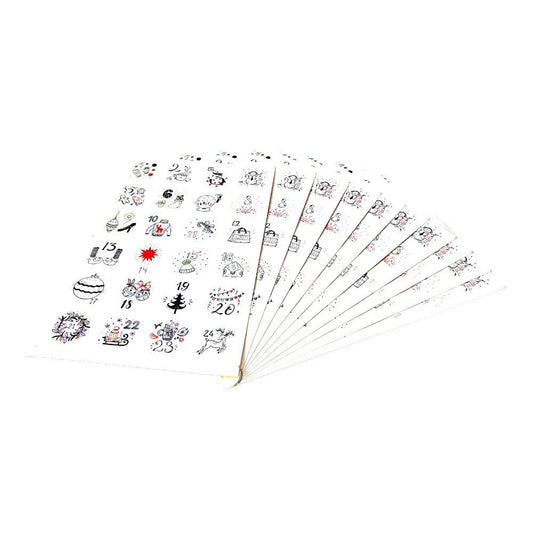 Set 10 foi x 24 stickere de Crăciun 4.5cm - model 1