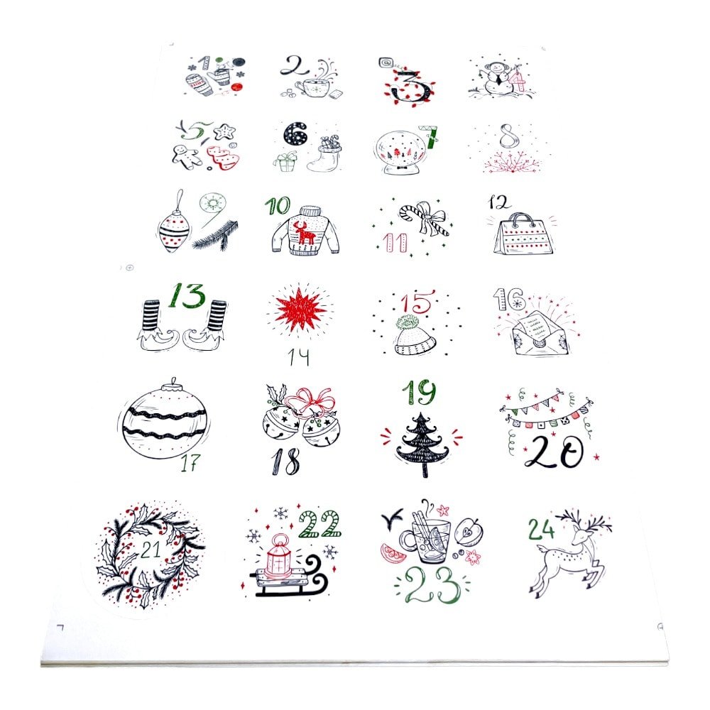 Set 10 foi x 24 stickere de Crăciun 4.5cm - model 1