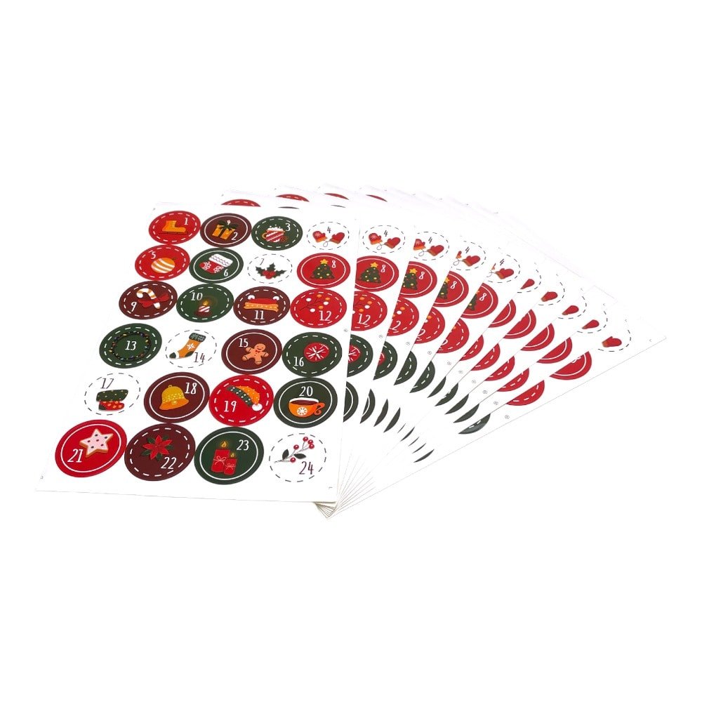 Set 10 foi x 24 stickere de Crăciun 4.5cm - model 2