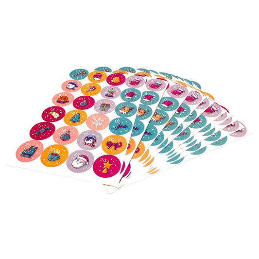 Set 10 foi x 24 stickere de Crăciun 4.5cm - model 3