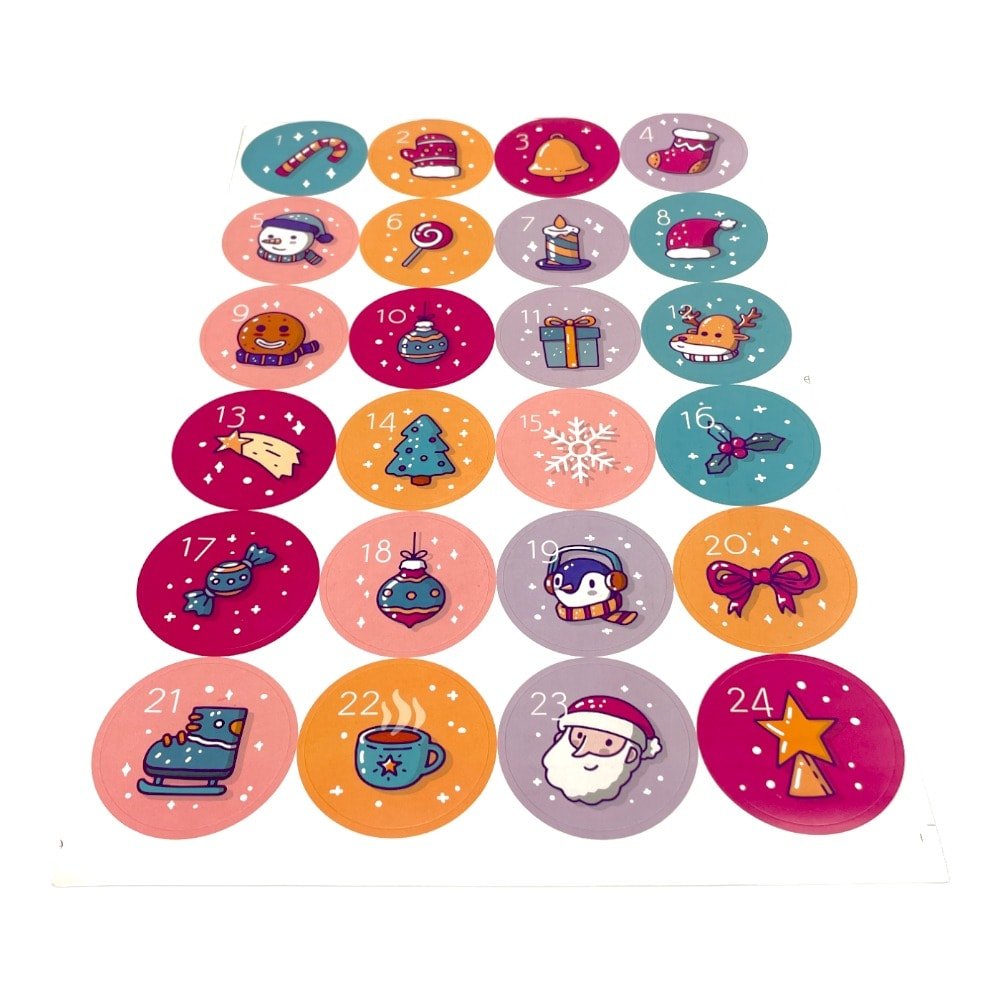 Set 10 foi x 24 stickere de Crăciun 4.5cm - model 3