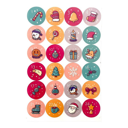 Set 10 foi x 24 stickere de Crăciun 4.5cm - model 3