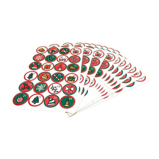 Set 10 foi x 24 stickere de Crăciun 4.5cm - model 4