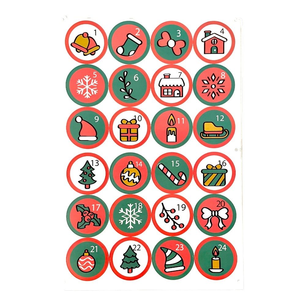 Set 10 foi x 24 stickere de Crăciun 4.5cm - model 4