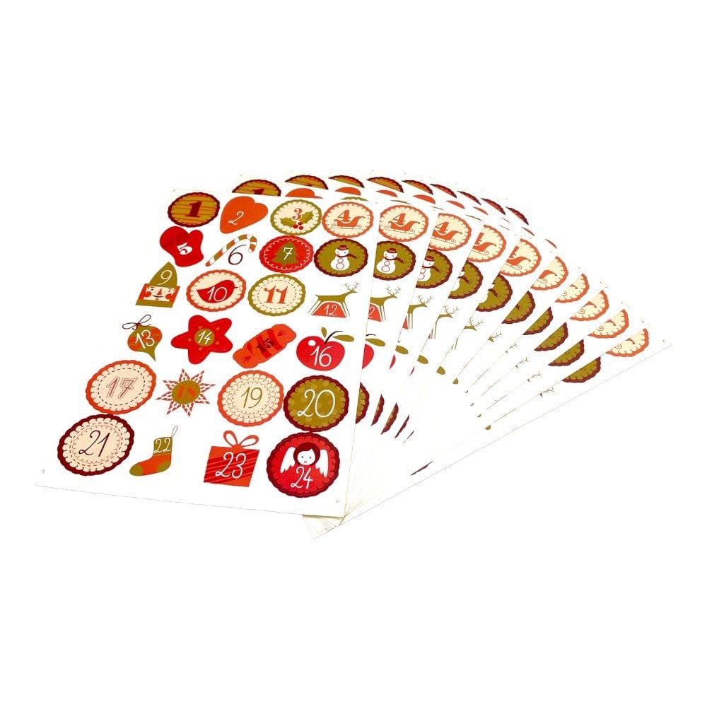 Set 10 foi x 24 stickere de Crăciun 4.5cm - model 5