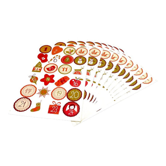 Set 10 foi x 24 stickere de Crăciun 4.5cm - model 5