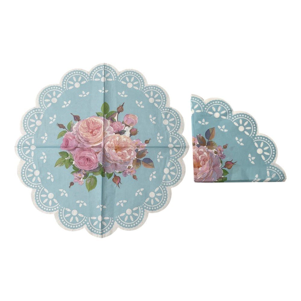 Set 148 articole petrecere - farfurii hârtie, pahare cu farfurioare, tacâmuri, paie și șervetele - bleu