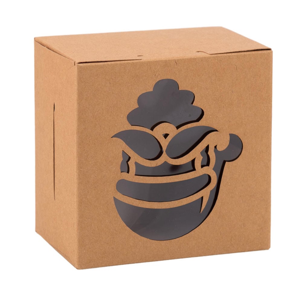 Set 24 cutii de Crăciun cu 6 modele de ferestre diferite - kraft