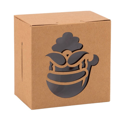 Set 24 cutii de Crăciun cu 6 modele de ferestre diferite - kraft