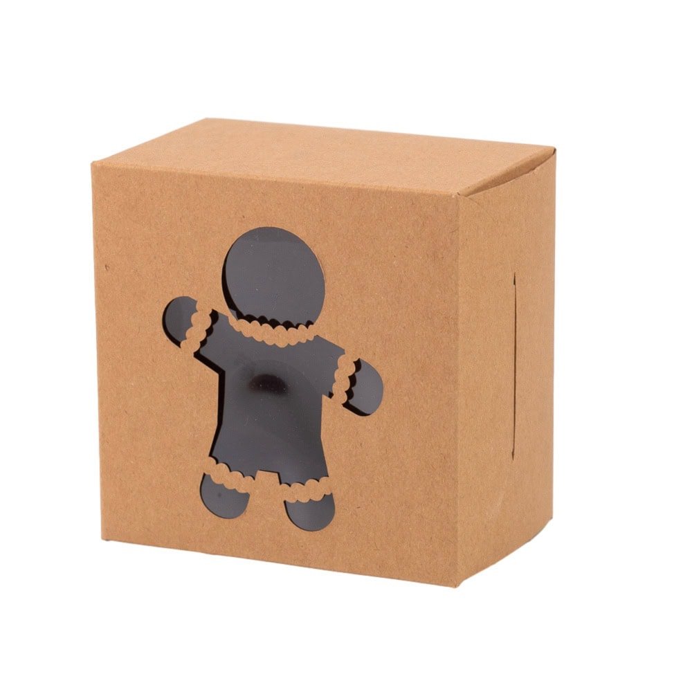 Set 24 cutii de Crăciun cu 6 modele de ferestre diferite - kraft