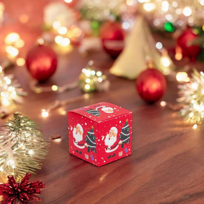 Set 24 cutii mici pătrate de Crăciun 6 modele diferite - multicolor