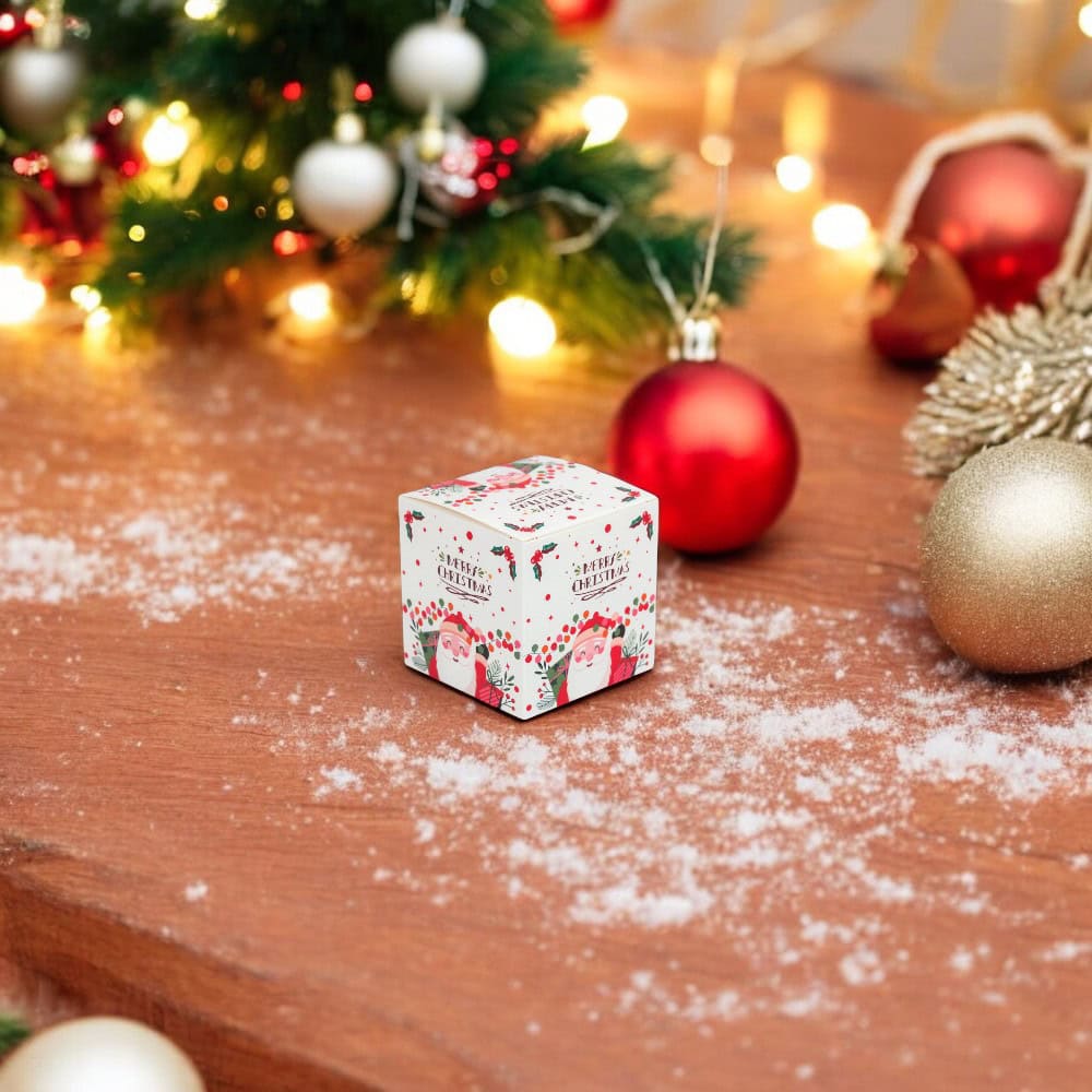 Set 24 cutii mici pătrate de Crăciun 6 modele diferite - multicolor