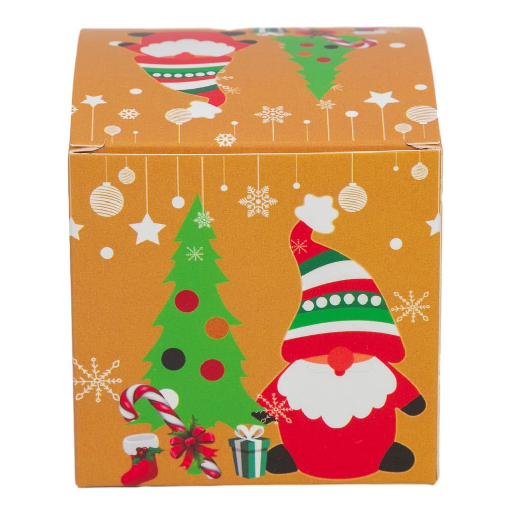 Set 24 cutii mici pătrate de Crăciun 6 modele diferite - multicolor